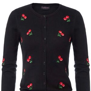 Cherry print cardigan